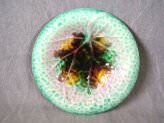 Small Majolica begonia leaf dish