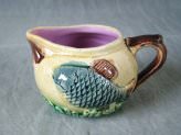 Majolica fish & seaweed creamer