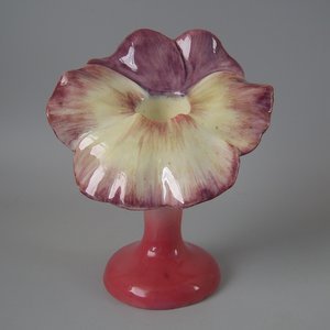 Delphin Massier Majolica Pansy Posy Vase