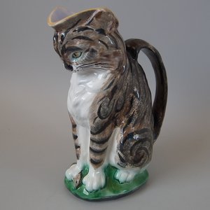 Gustafsberg Majolica Tabby Cat Jug