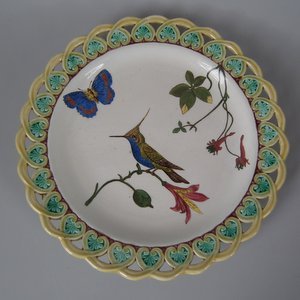 Wedgwood Majolica Hummingbird & Butterfly Plate
