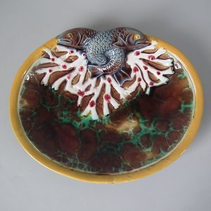 Holdcroft Majolica Fish & Coral Dish