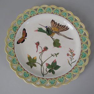Wedgwood Majolica Hummingbird & Butterfly Plate