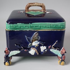Holdcroft Majolica Square Box and Cover