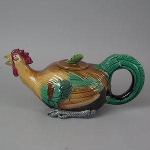 Small Minton Majolica Cockerel Teapot
