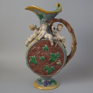 Minton Majolica Hughes Protat Putti Ewer