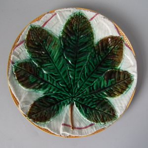 George Jones Majolica Horse Chestnut Plate