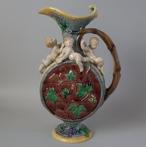 Minton Majolica Hughes Protat Putti Ewer/Jug