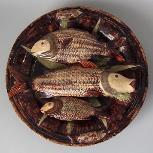 Mafra Palissy Majolica Fish Wall Plate