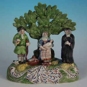 Staffordshire Pearlware Bocage Tythe Pig Group