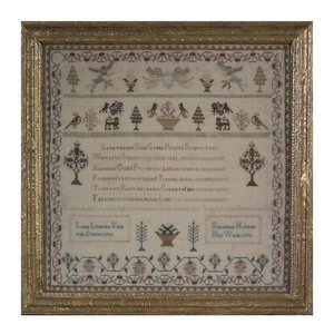 Antique Commemorative Sampler, 1793, by Elizabeth Holden