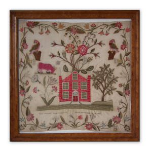 1809 Antique Sampler by Mary Smithson, Country House