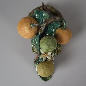 Menton Majolica Orange Wall Pocket