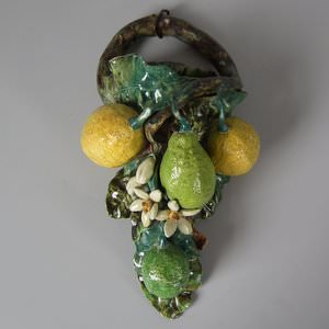 Menton Majolica Lemons Wall Pocket