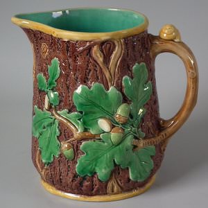 Minton Majolica Acorn and Snail Jug/Pitcher