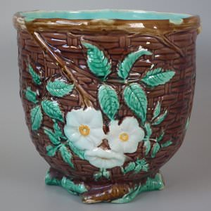 Small Holdcroft Majolica Floral Jardiniere