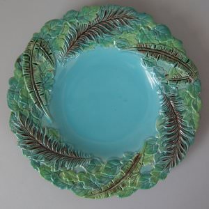 George Jones Majolica Jungle Leaves Plate