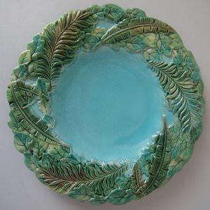 George Jones Majolica Jungle Leaves Plate