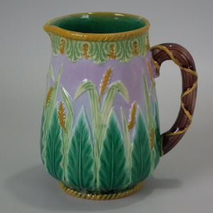 George Jones Majolica Wheat Jug/Pitcher