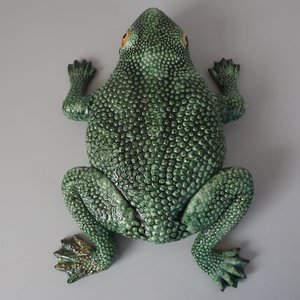 Large Majolica Palissy Toad Figure