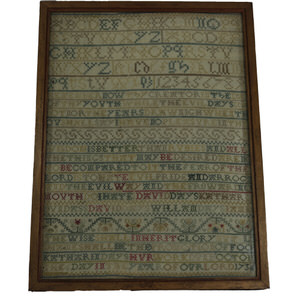 Antique Sampler, 1736, by Katharin Days