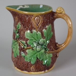 Minton Majolica Acorn and Snail Jug/Pitcher