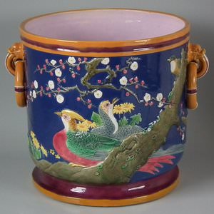 Minton Majolica Birds Of Paradise Jardiniere