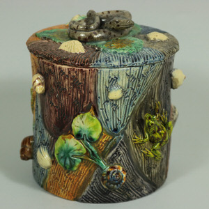 Thomas Sergent Palissy Majolica Box and Cover
