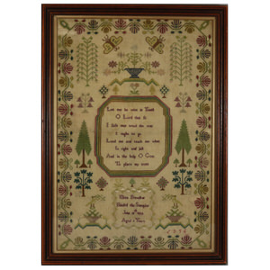Antique Sampler, 1824, by Eliza Brewster