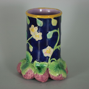 George Jones Majolica Strawberries Vase