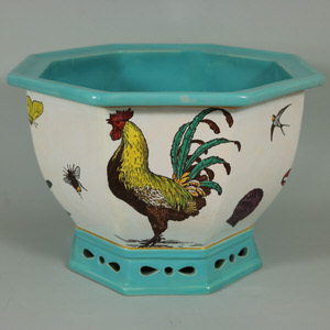 Minton Majolica 'Naturalist' Jardiniere by W.S Coleman