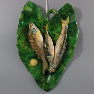 Alfred Renoleau Palissy Majolica Fish Wall Plaque