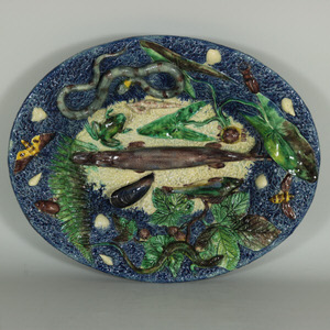 Barbizet Palissy Majolica Palissy Fish Platter