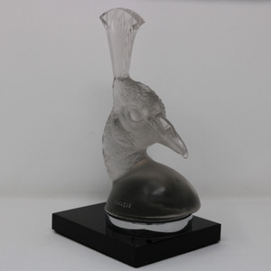 Rene Lalique Glass 'Tete De Paon' Peacock Car Mascot