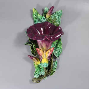 Fives-Lille Majolica Butterfly Wall pocket