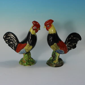 Pair of Staffordshire Pearlware Figures of Cockerels