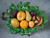 Large Majolica Palissy fruit wall platter