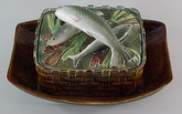 George Jones Majolica sardine dish & cover