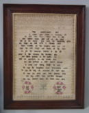 1820 Verse Sampler by Ann Guy Aged 7