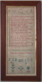 Antique Sampler, 1834 Religious Sampler by Mary Ann Wilkinson