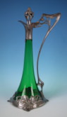 WMF Art Nouveau Green Glass Claret Jug