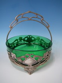 WMF art nouveau Handled Fruit bowl with glass liner