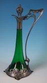 WMF Claret Jug and stopper with green glass liner
