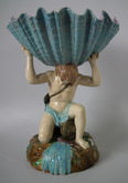 Large George Jones Majolica Neptune centerpiece