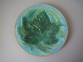 George Jones Majolica maple leaf and fern plate