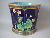 George Jones Majolica marsh marigold jardiniere