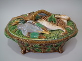 Minton Majolica mallard game pie dish & cover