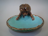 Small George Jones Majolica dog dish