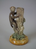 Mafra Majolica Palissy monkey candlestick