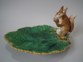Minton Majolica squirrel nut dish